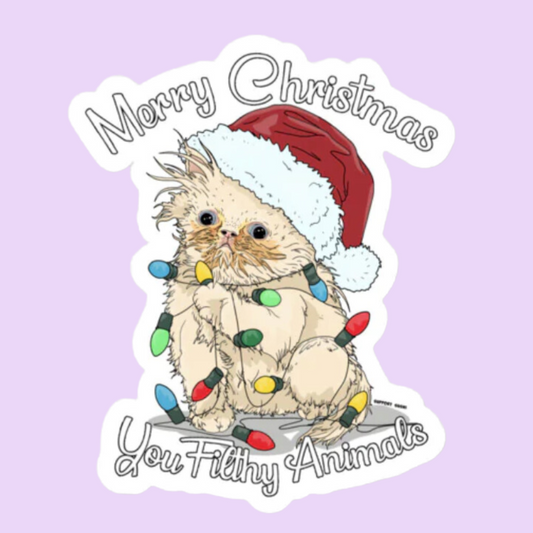 Merry Christmas You Filthy Animals (Traditional Bulbs) Sticker